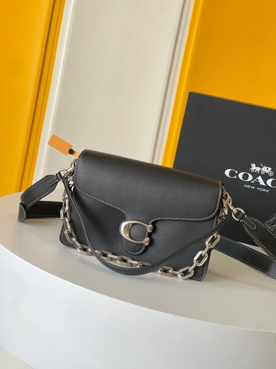 Coach Handbags - Coach Women's Chain Tabby Shoulder Bag Silver/Black